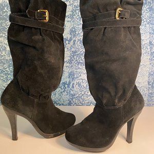 Michael Kors Black suede heel boot